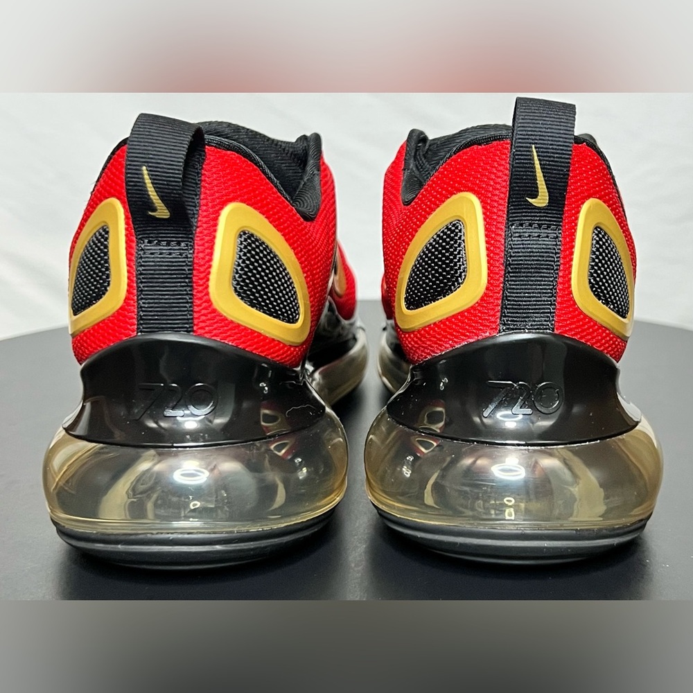 Nike Red and Gold Air Max 720 Sneakers Shoes Sporty Activewear Athletic Gym Run - Picture 9 of 15